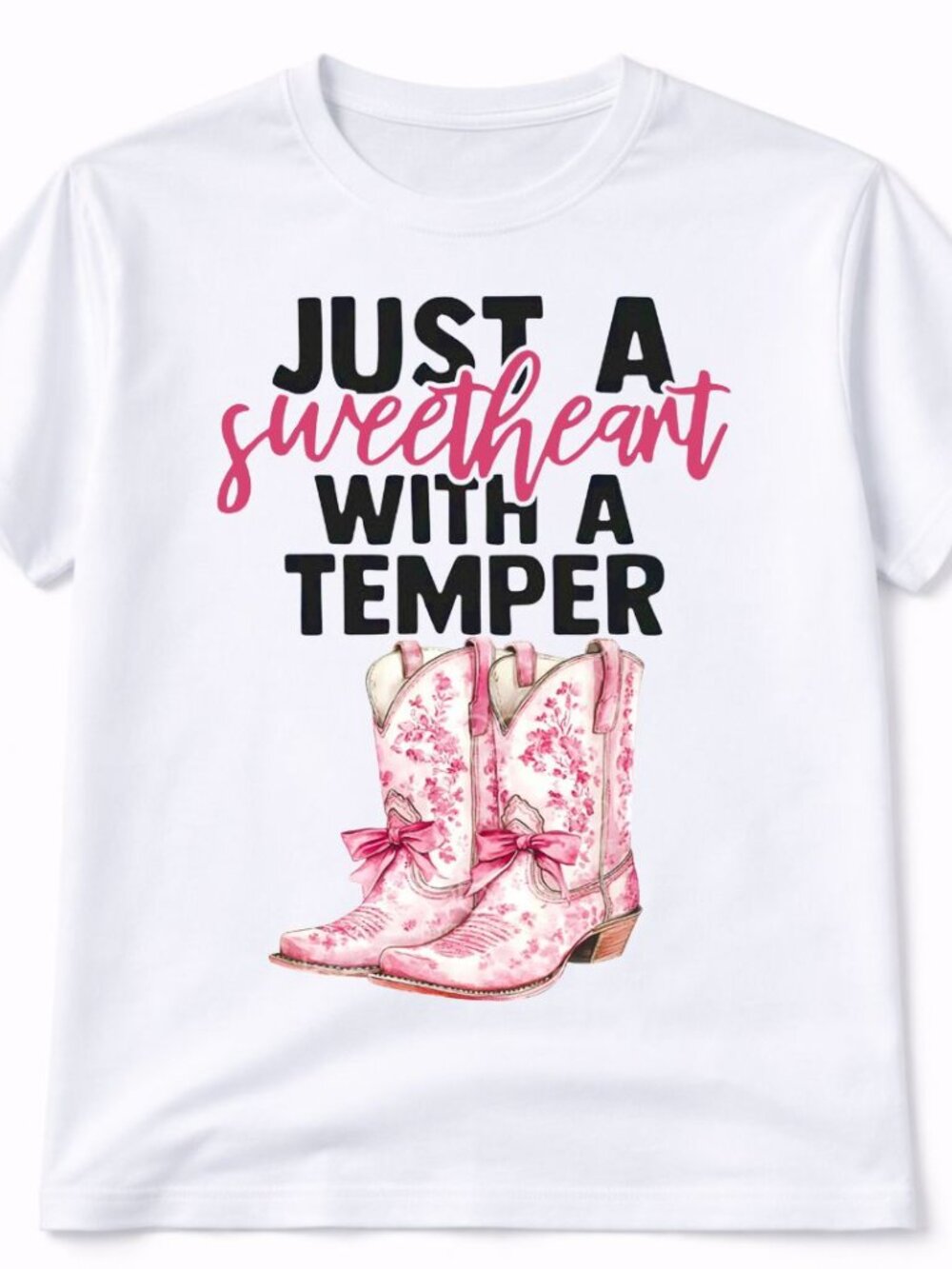 Just A Temper With A Sweetheart Western Graphic T Shirt Trendy Boutique Style